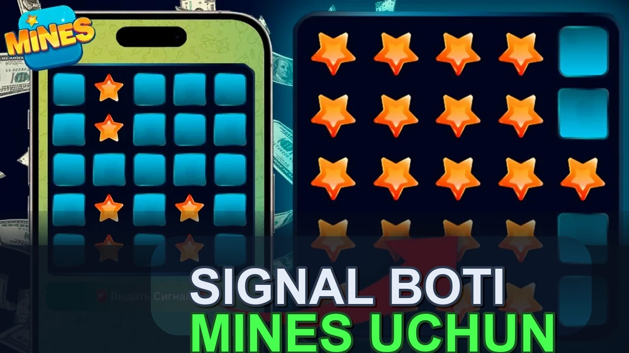 Mines uchun bot ishlashi va ko`rsatmalar skrinshoti