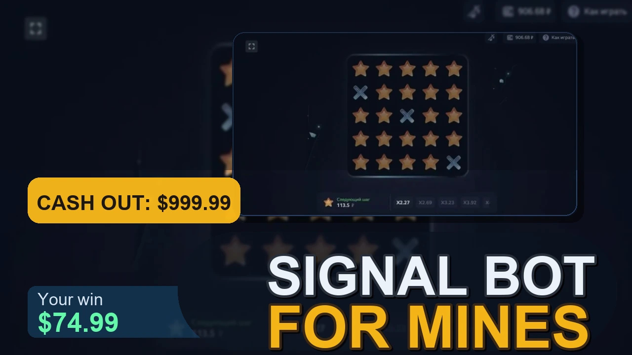 Mines signal bot preview in Telegram