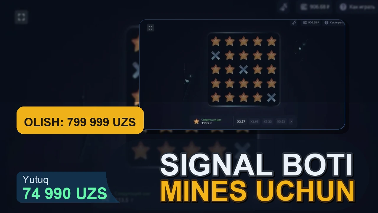 Telegramdagi Mines signal boti skrinshoti